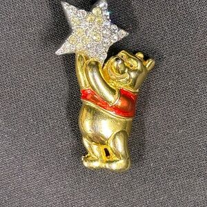 Gold and Red winnie the pooh Brooch with Star
